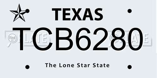 TCB6280 Texas License Plate
