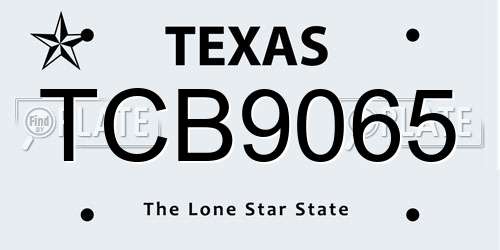 TCB9065 Texas License Plate