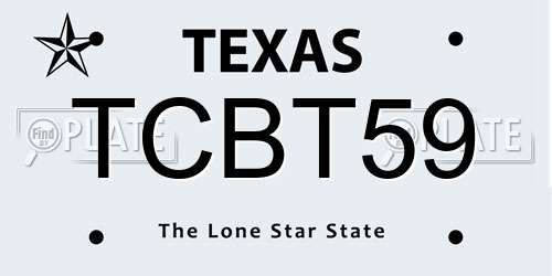 TCBT59 Texas License Plate