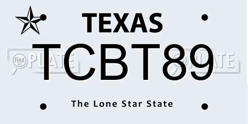 TCBT89 Texas License Plate