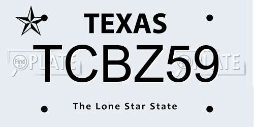 TCBZ59 Texas License Plate