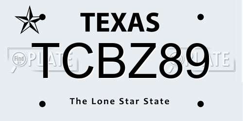 TCBZ89 Texas License Plate