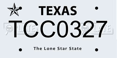 TCC0327 Texas License Plate