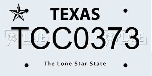 TCC0373 Texas License Plate