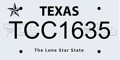 TCC1635 Texas License Plate