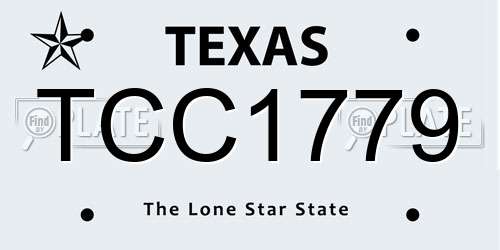 TCC1779 Texas License Plate