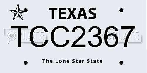 TCC2367 Texas License Plate