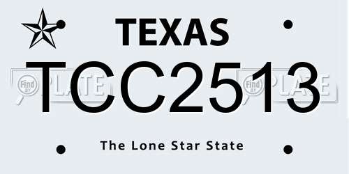 TCC2513 Texas License Plate