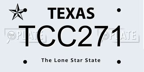 TCC271 Texas License Plate