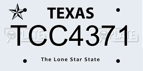 TCC4371 Texas License Plate