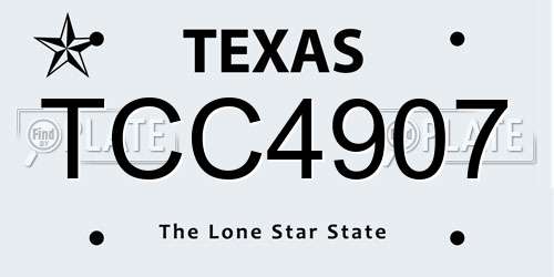 TCC4907 Texas License Plate