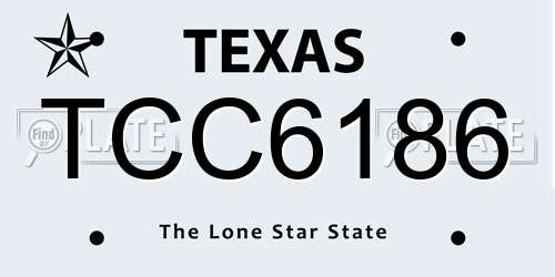TCC6186 Texas License Plate