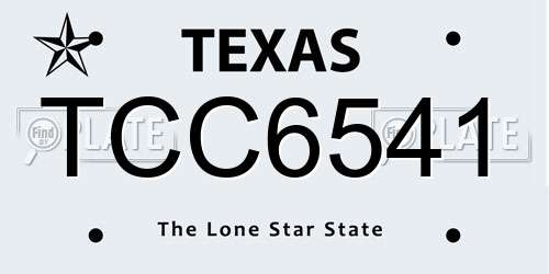 TCC6541 Texas License Plate