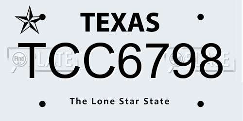 TCC6798 Texas License Plate