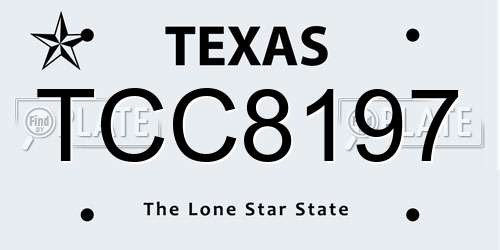 TCC8197 Texas License Plate