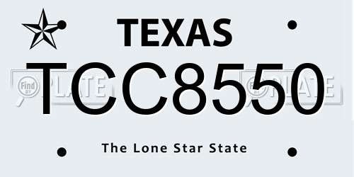 TCC8550 Texas License Plate