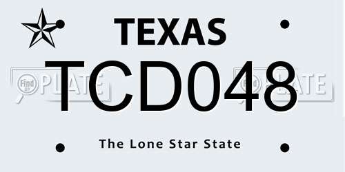 TCD048 Texas License Plate