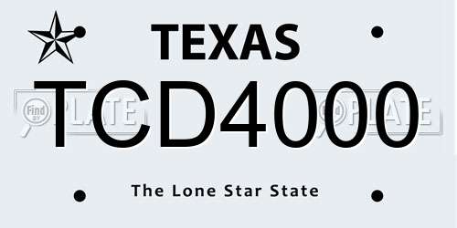 TCD4000 Texas License Plate