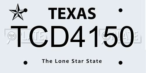 TCD4150 Texas License Plate