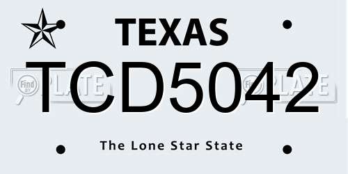 TCD5042 Texas License Plate