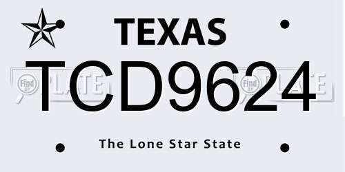TCD9624 Texas License Plate