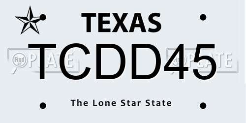 TCDD45 Texas License Plate