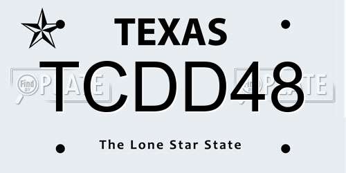 TCDD48 Texas License Plate