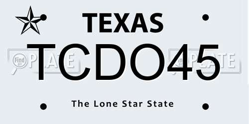 TCDO45 Texas License Plate