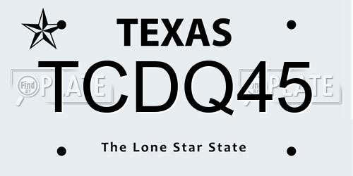 TCDQ45 Texas License Plate