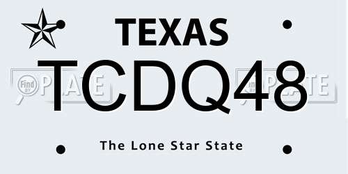 TCDQ48 Texas License Plate