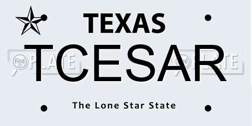 TCESAR Texas License Plate