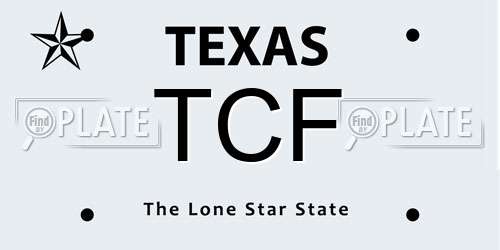 TCF Texas License Plate
