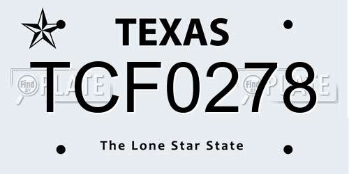 TCF0278 Texas License Plate