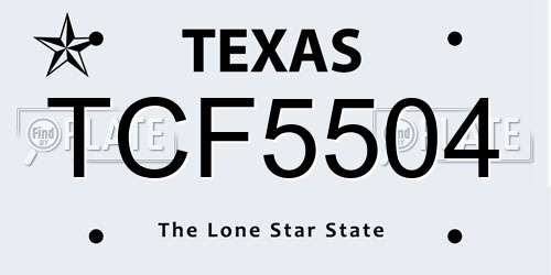 TCF5504 Texas License Plate