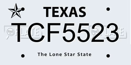 TCF5523 Texas License Plate