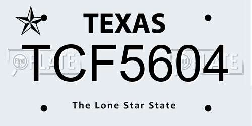TCF5604 Texas License Plate