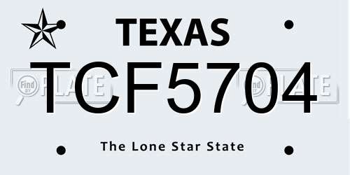 TCF5704 Texas License Plate