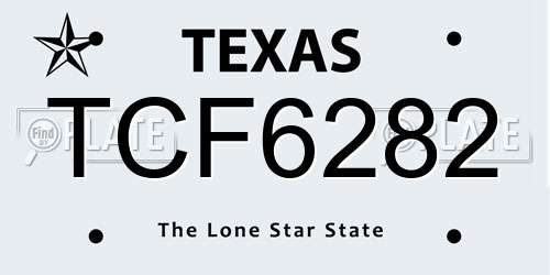 TCF6282 Texas License Plate