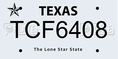 TCF6408 Texas License Plate