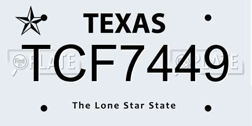 TCF7449 Texas License Plate