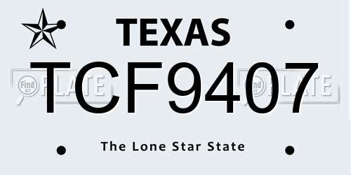 TCF9407 Texas License Plate