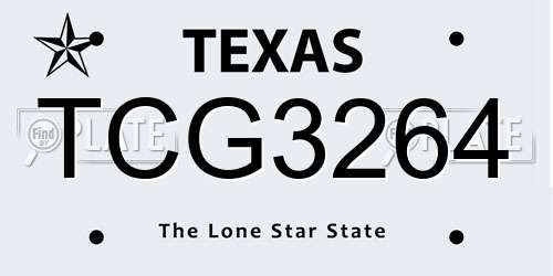 TCG3264 Texas License Plate