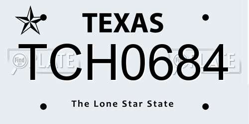 TCH0684 Texas License Plate