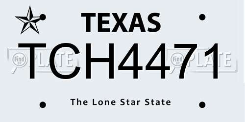 TCH4471 Texas License Plate