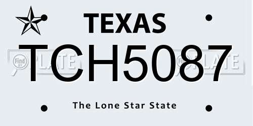 TCH5087 Texas License Plate