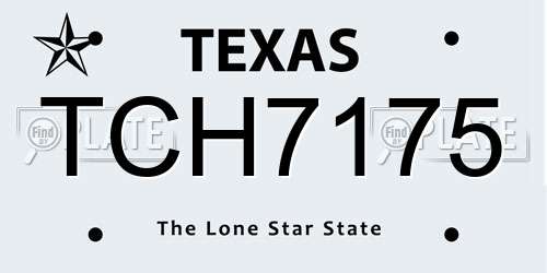 TCH7175 Texas License Plate