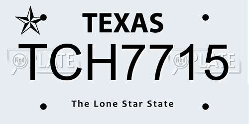 TCH7715 Texas License Plate