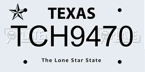 TCH9470 Texas License Plate