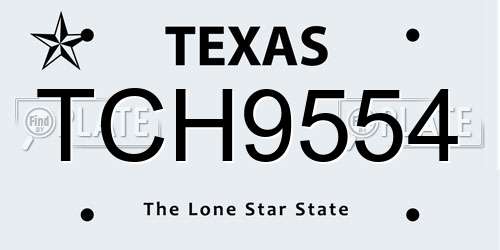 TCH9554 Texas License Plate