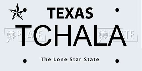 TCHALA Texas License Plate